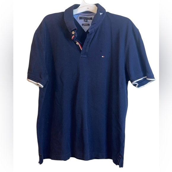 EUC Tommy Hilfiger Navy Blue Polo Shirt Size XL #55 - Picture 1 of 5